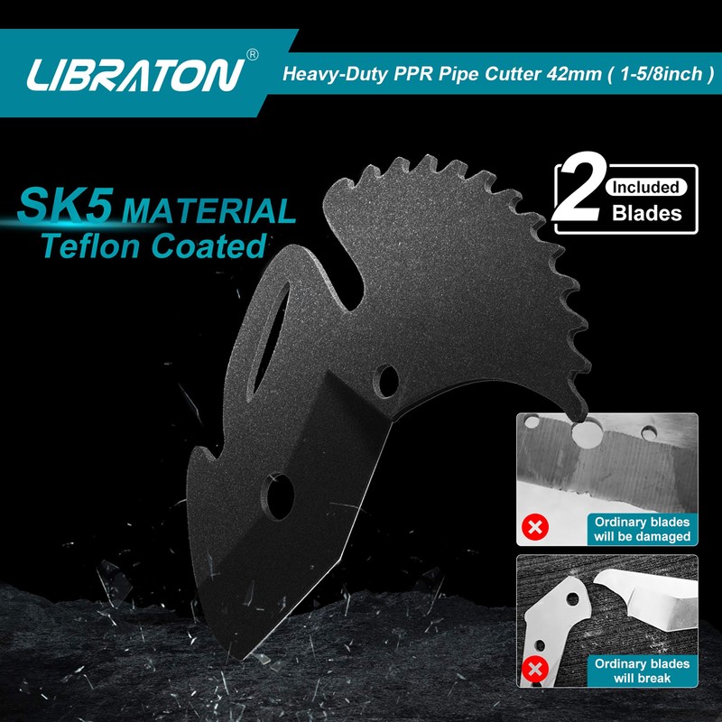 Libraton Pipe Cutter, Plastic Pipe Cutter 42mm, PVC Cutter with