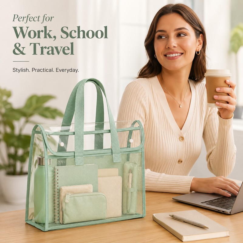 Transparent File Organizer for School & Office – Expandable PVC