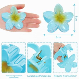 KUJAIS Pack of 10 Flower Hair Clips Large: Hair Clip Flower Women for Thick Thin Hair - Hawaiian Non-Slip Hair Clips Flower Hair Styling Accessories for Women Girls