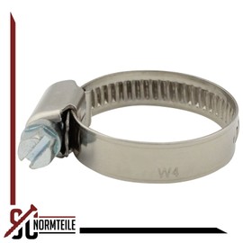 SC-Normteile Pack of 10 hose clamps with worm drive, width = 9 mm, clamping range = 23-35 mm, DIN 3017 W4 (made entirely of stainless steel A2 V2A), SC3017