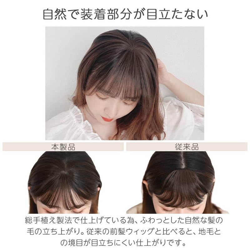Bright Lara f089x-BB Full Hand Planted See-through Bangs Wig, Natural
