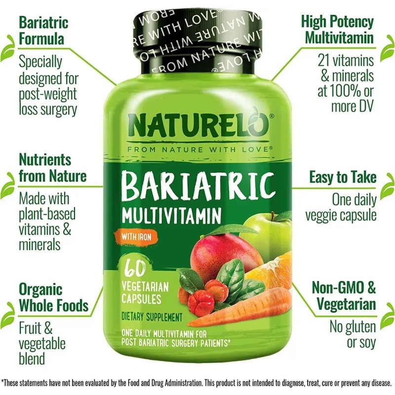 Naturelo Multivitaminico Bariatrico Completo Hierro Capsulas Pacientes Cirugia Bariatrica Sabor