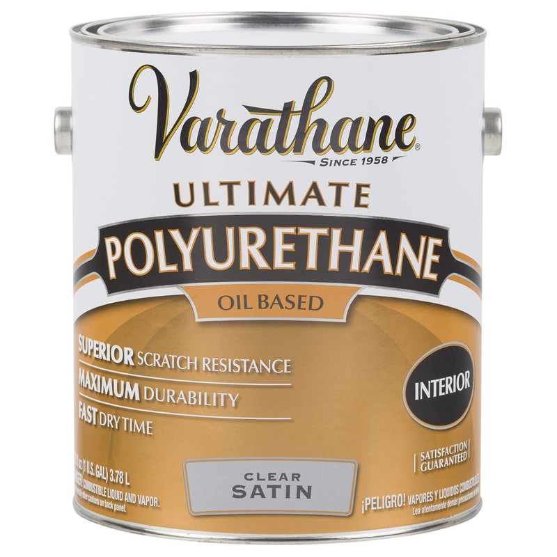 RUST-OLEUM 9131 Varathane Gallon Satin Interior Polyurethane, 1 Gallon, Gold,