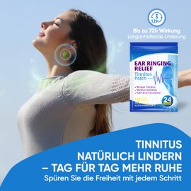 Wellpursan Tinnitus Stop Patch (1 x 24 Stück) – Natürliche Tinnitus Unterstützung – Organische Kräuter bei Ohrgeräuschen und Schlafproblemen – Schmerzfrei, hautfreundlich und diskret