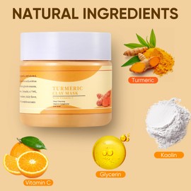 OUPEICHARM Clay Face Mask Turmeric Vitamin C Clay Mask Deep Cleansing Face Mask Skin Care Improve Dull Skin, Skincare Facial Mask for Controlling Oil and Refining Pores