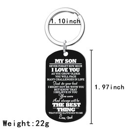 Christmas Xmas Gifts for Son from Dad Gifts for Son in Law Gifts from Father in Law to My Son Never Forget I Love You Keychain for Son Birthday Gifts from Dad
