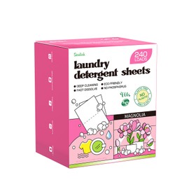 Soulink Magnolia Laundry Detergent Sheets 240 Loads - Eco-Friendly, Plant-Based, Hypoallergenic, No Plastic Jug