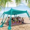 Beach Tent Sun Shelter with 8 Sandbags 10x10ft, Portable Cool