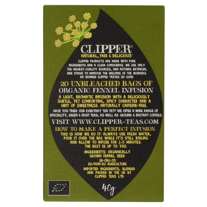 Clipper Organic Fennel Infusion, 20 x 40g Tea Bags