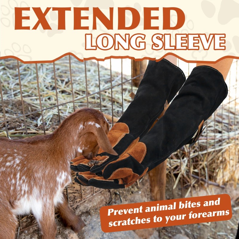 HANDLANDY 24 Inches Animal Handling Gloves Bite-Proof & Scratch-Resist