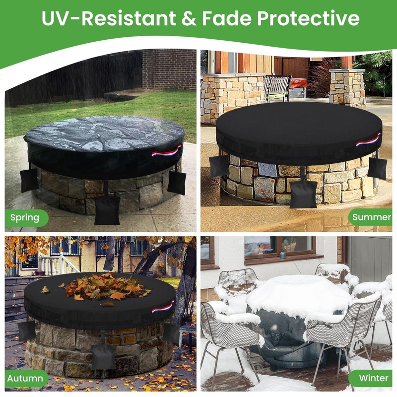Somivrusa Fire Pit Cover Round for In-Ground Fire Pits, 66"