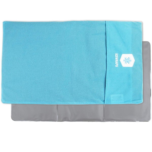 ICEWRAPS Extra Cover ONLY for 12"x21" Clay Ice Pack | Reusable and Washable Soft Fabric Cover for Cold Pack | Fabric Cold Compress Sleeve | 12"x21" Soft Ice Pack Cover | Blue Fabric Cover Only