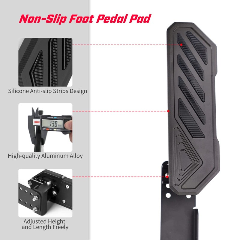 SHEAM Dead Pedal Driver Foot Rest Pad - Left Side