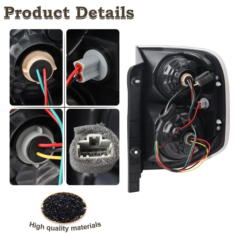 KAMDKI LH W/Bulbs and Wiring Harness Tail Light Assembly Fit