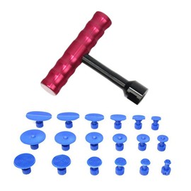 Car Dent Puller Repair Tool, 19 Pcs Paintless Dent Puller Kit with T Bar and Tabs, Car Dent Removal Accessories for Efficient Hail Damage Repair