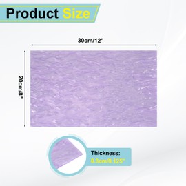 sourcing map 1 Pcs Glitter Pearl Acrylic Sheet,12" x 8" x 1/8" Pearlescent Cast Pmma Plastic Sheets Extruded Translucent Blanks for DIY Art Crafting Laser Cutting & Engraving,Purple