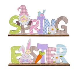 KSVFTB Easter Decoration, Wooden Easter Table Decorations, Spring Easter Decorations Gonk Table Decorations, Indoor and Outdoor Decor Spring Easter Happy Gifts for Kids