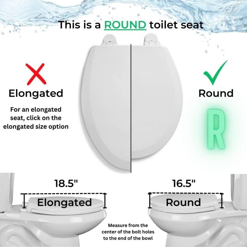 Centoco Black Round Toilet Seat, Residential, Top Mount Plastic Hinge,