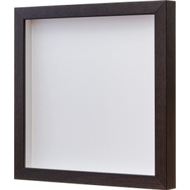 7x7 Brown Walnut Shadow Box Frame | 3/4" of Depth - Lots of Display Room for Jerseys, Keepsakes, Objects, & Memorabilia | UV Resistant Acrylic and Acid Free Backing | Includes Hardware