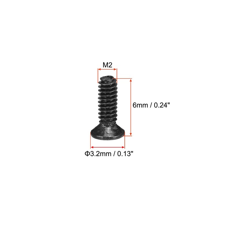sourcing map M2 x 6mm Phillips Screw Fastener Black for