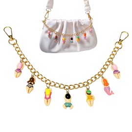 FengFaer Cute Gold Bag Charms Wallet Chain Keychains Purse Accessories,Handbag Charms for Women, (Style C)