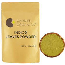 CARMEL ORGANICS Indigo Leaves Powder (8 Ounce) For Your Hair Colour| Pure and Natural Indigo Powder | No Added Colors or Preservatives | Indigofera tinctoria