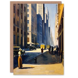 Artery8 Greeting Card 1930s 5th Avenue Street View Sunny New York Blank For All Him Or Her Art Birthday Card