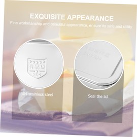 STOBAZA Airtight Butter Box Beef Tallow Storage Box with Lid Silver Beef Tallow Storage Box for Fresh Keeping