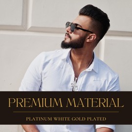 Halukakah Men's Moissanite Cross Pendant Necklace, 4.0 ct Total Diamonds from Laboratory, 18K Yellow Gold/Platinum White Gold Plated, 925 Sterling Silver, 45 cm Box Chain, Pave Set Luxury Jewellery,