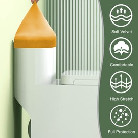 AZHCHKE Stretch Velvet Toilet Tank Lid Cover for Bathroom Super Soft Toilet Tank Cover Luxury Velvet Plush, with Elastic Bottom, Machine Wash, Gold