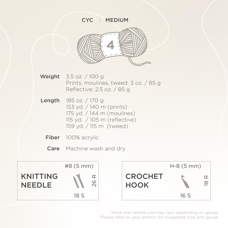 Lion Brand Yarn Basic Stitch Anti-Pilling Yarn for Crocheting, Knitting,