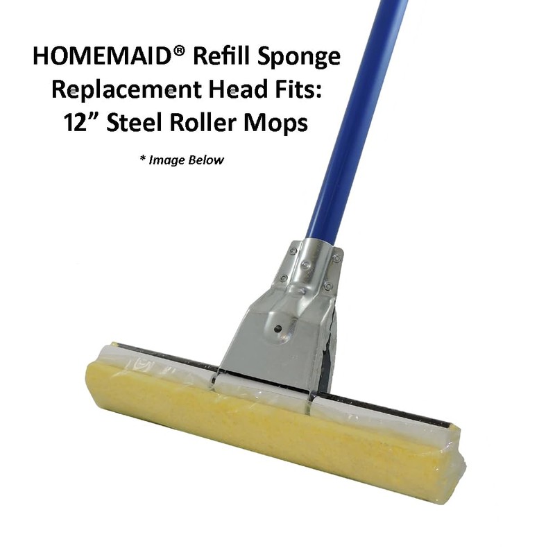 HOMEMAID 12" Cellulose Roller Mop Refill Sponge Replacement Head -