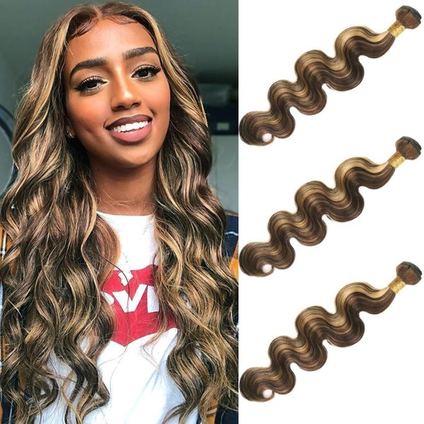 Body Wave Human Hair 3 Bundles 10 12 14Inch Honey
