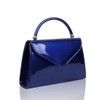 Fontanella Fashion Womens Elegant Patent Leather Lightweight Trapezium Chain Strap