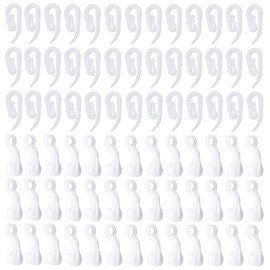 NiceLand 100pcs White Plastic Curtain Hooks for Door/Window Curtains