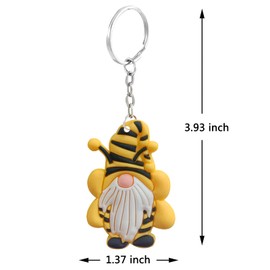 Mirabuy 20 Pcs Bee Gnome Keychains for Bee Themed Baby Shower Party Favors, Birthday Party Favors, Party Return Gifts, Party Bag Fillers