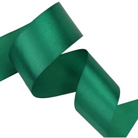 10 Metres Rolls Double Sided Satin Ribbon Reels in Range of Widths & Colours (Hunter Green, 38mm x 10 Metres)