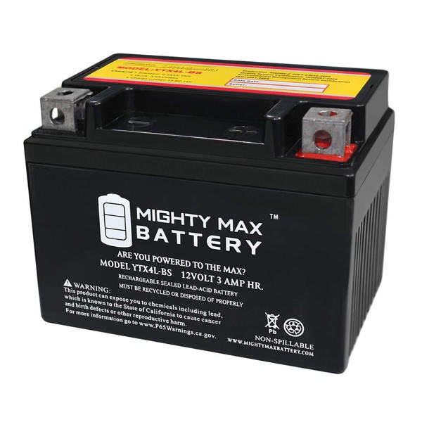 Mighty Max Battery YTX4L-BS Replacement for 1984-85 Honda Scooters NQ50 Spree Battery Brand Product