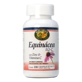 Equinácea con Zinc y Vitamina C 100 Cápsulas Malabar Suplemento Nutricional                                                                           