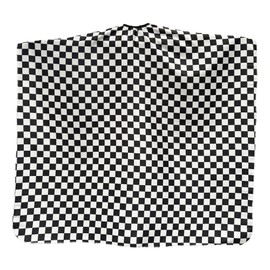 Gabri Professional Barber Cape Gown - Premium Hairdressing Cape for Hair Salon - Waterproof Hair Cutting Capes and Gowns for Barber Shops (Chequered (Black & White), 150cm (L) x 115cm (W))