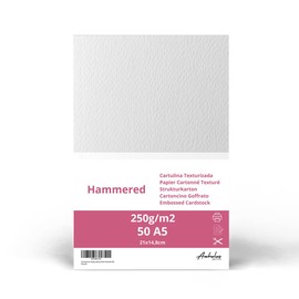 50 A5 Hammered Card 250gsm Thick Pack of 50 A5 Sheets Card for Wedding Invitations, Diplomas, Memories or Crafts