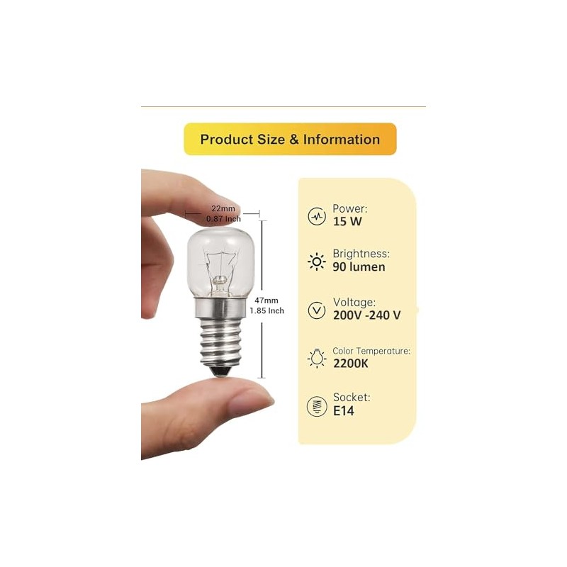 LAMARE Pack of 6 Bulbs - E14 15W Warm White