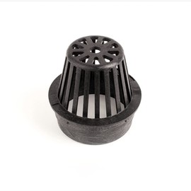 Premium USA Made 4" Inch Black Outdoor Round Atrium Drain Grate Cover - Fits 4" Inch Sewer & Drain Pipe/Fittings, Also Fits Triple Wall Pipe & Corrugated Landscape Pipe 4" (Black)