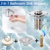 3-in-1 Bathroom Sink Drain Strainer, Stainless Steel Pop-up Strainer Basket