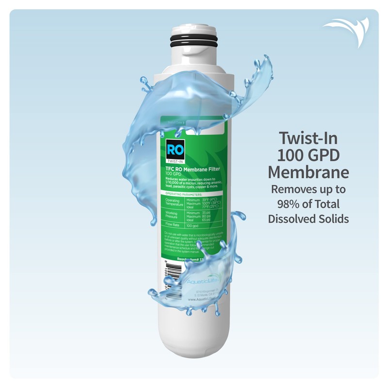 Aquatic Life Twist-In RO/RODI Replacement Cartridges - Carbon Block Filter,