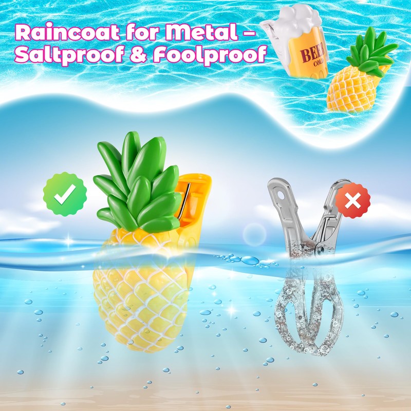 8 Pack Towel Clips for Beach Chairs, Durable and Jumbo