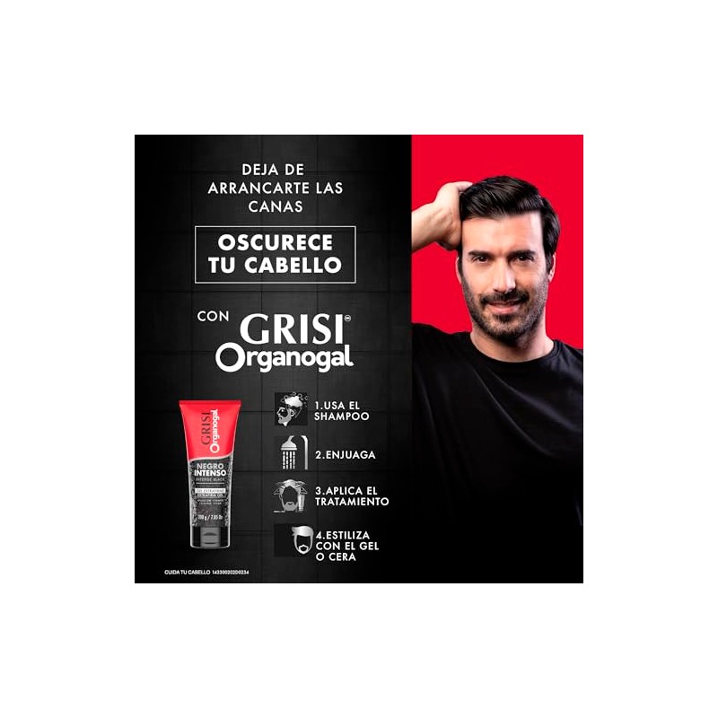 Organogal Grisi, Gel Oscurecedora Extrafirme, Negro Intenso, 200 gr