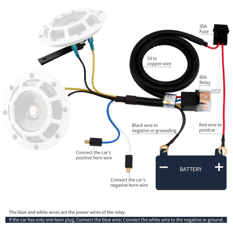 FARBIN Waterproof Car Horn Loud Super tone High Tone/Low Tone