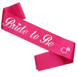 KETAOO Bride to Be Sash, Silver Foil Hot Pink Bachelorette Sash for Bridal Shower Favors Engagement or Wedding Party Accessories Hen Night Gifts
