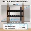 HOME VISION TV Wall Mount Fixed for Most 26-65 Inch